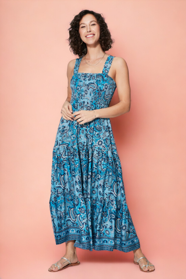 Long summer dress with wide straps - MAXIPA4004K